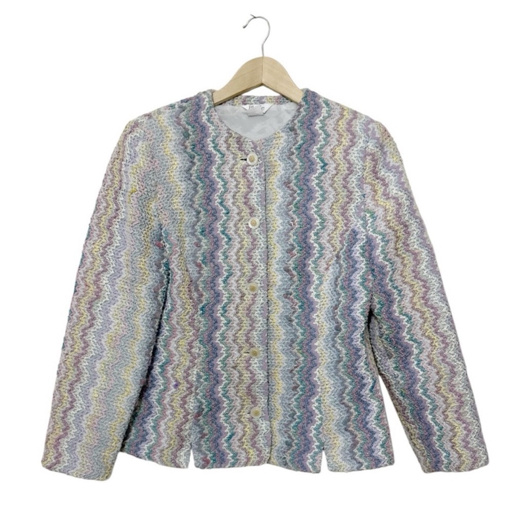 Vintage Bleyle Multicolor Zigzag Patterned Women's Jacket Blazer - Size 12